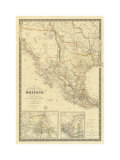 Nouvelle Carte du Mexique, Du Texas, c.1840 Plakater av Adrien Hubert Brue
