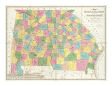 Map of Georgia and Alabama, c.1839 Posters by David H. Burr