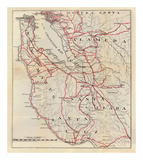 California: San Mateo, Santa Cruz, Santa Clara, Alameda, and Contra Costa Counties, c.1896 Posters by George W. Blum