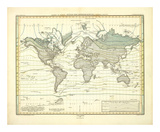 Alexander von Humboldt's System Der Isotherm-Kurven, c.1849 Plakater av Heinrich Berghaus