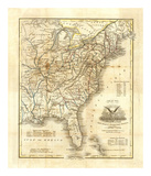 Map of The United States, c.1845 Kunst av John Warner Barber Map of The United States, c.1845 Kunst av John Warner Barber