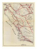 California: San Benito, Fresno, Monterey, San Luis Obispo, Kings, Kern, and Santa Barbara, c.1896 Plakater av George W. Blum California: San Benito, Fresno, Monterey, San Luis Obispo, Kings, Kern, and Santa Barbara, c.1896 Plakater av George W. Blum
