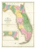 Map of Florida, c.1839 Poster von David H. Burr