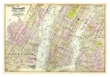 New York, Brooklyn, Jersey City, c.1891 Art by Frederick W. Beers