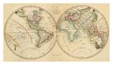 Map of the World, c.1820 Prints by John Melish