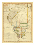 Map of Illinois, c.1820 Prints by John Melish