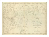 Map of New Orleans and Adjacent Country, c.1824 Prints by John Melish
