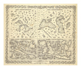 Comparative Size of Lakes and Islands, c.1856 Affiches par G. W. Colton