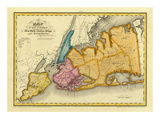 New York, Queens, Kings, Richmond counties, c.1829 Posters by David H. Burr
