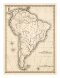 Map of South America, c.1839 Prints by Samuel Augustus Mitchell