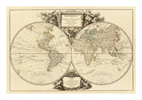 Mappemonde, c.1752 Prints by Robert De Vaugondy