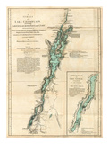 Survey of Lake Champlain, including Lake George, Crown Point and St. John, c.1776 Prints by Robert Sayer