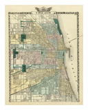 Map of Chicago City, c.1876 Posters by Warner & Beers 