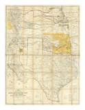 Map of The States of Kansas and Texas and Indian Territory, c.1867 Prints