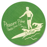 Pleasure Point Surfer Wood Sign