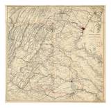 Civil War Map Showing Grant's Campaign and Marches through Central Virginia, c.1865 Posters