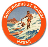 Surf Riders at Waikiki Wood Sign