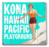 Kona Hawaii Pacific Playground Wood Sign