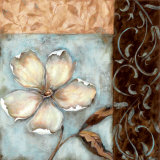 Blossoms on Blue I Prints by C.W. Scott