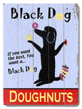 Black Dog Doughnuts Wood Sign