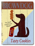 Brown Dog Tasty Cookies Placa de madeira