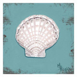Distressed Seashells: Scallop shell Posters by Melody Hogan