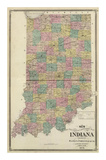 New Sectional and Township Map of Indiana, c.1876 Prints by A. T. Andreas