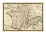 Carte Generale des Gaules, c.1821 Kunst av Adrien Hubert Brue