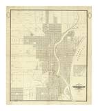 Map of Milwaukee, c.1856 Láminas por I. A. Lapham