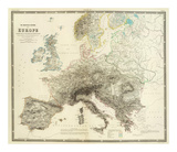 Mountains of Europe, c.1854 Prints by Alexander Keith Johnston