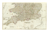 England and Wales (Southern section), c.1790 Art by John Rocque