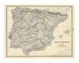 Spain, Portugal, c.1861 Poster by Alexander Keith Johnston
