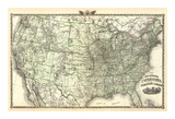 New Railroad Map of the United States and Dominion of Canada, c.1876 Print by Warner & Beers 