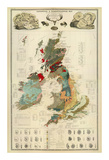 Composite: Geological and Palaeontological Map of the British Islands, c.1854 Posters par Alexander Keith Johnston