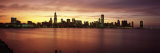 Sunset Skyline Chicago Il, USA Photographic Print by  Panoramic Images