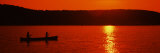 Tourists Canoeing in a Lake at Sunset, Oquaga Lake, Deposit, Broome County, New York State, USA Lámina fotográfica por Panoramic Images