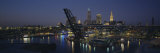 Skyscrapers Lit Up at Night in a City, Cleveland, Ohio, USA Photographic Print by  Panoramic Images