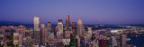 High Angle View of Buildings Lit Up at Dusk, Seattle, Washington State, USA Photographic Print by  Panoramic Images