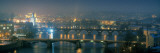 High Angle View of a Bridge at Dusk, Charles Bridge, Prague, Czech Republic Lámina fotográfica por Panoramic Images