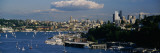 High Angle View of Sailboats in a Lake with a City in the Background, Lake Union, Seattle Photographic Print by  Panoramic Images