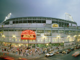 High Angle View of Tourists Outside a Baseball Stadium Opening Night, Wrigley Field, Chicago Photographic Print