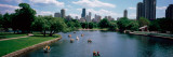 High Angle View of a Group of People on a Paddle Boat in a Lake, Lincoln Park, Chicago Photographic Print by  Panoramic Images