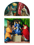 St Francis and St Clare. Madonna with the Child and Sts Joseph and Jerome Giclee Print by Angelo Morbelli