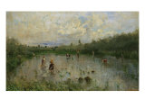 Rice-Field Giclee Print by Gaetano Previati