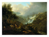 The Small Waterfalls Nearby Tivoli Giclee Print by Arturo Ferrari