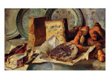 Still Life with Cheese and Salami Giclee-trykk av Ludovico Brea Still Life with Cheese and Salami Giclee-trykk av Ludovico Brea