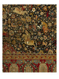 Rug with Hunting Scenes Giclee Print