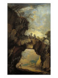 Landscape with Soldiers on a Natural Rock Arch Giclee Print by Vincent van Gogh