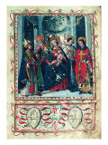 Madonna and Child Between Saints Imerio Omobono Cosma and Damian Giclee Print