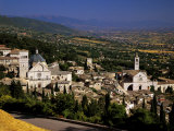 Assisi from the Rocca Maggiore, with the Cathedral of San Rufino and the Santa Chiara Church Photographic Print